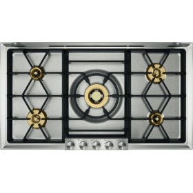 Gaggenau VG295250, Serie , Piano a gas  Serie 200, 90 cm, 5 fuochi, metano, con frontalino in finitura acciaio, regolazione mec