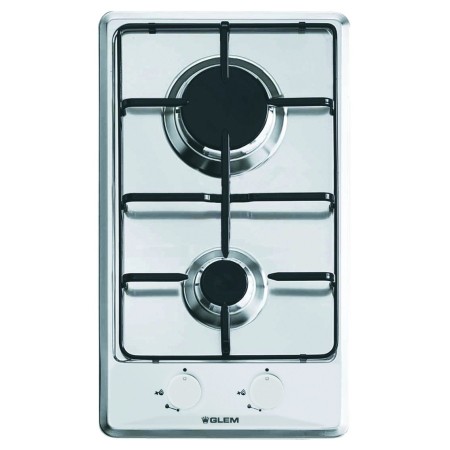 GLEM GT32IX | INCASSO | P.COTT. 30CM 2F/GAS G.SMALTATE INOX SERIE DOMINO