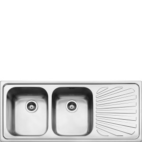 SMEG SP116D | INCASSO | LAVELLO 116CM 2VASCHE C/GOCC.DX SERIE ALBA INOX