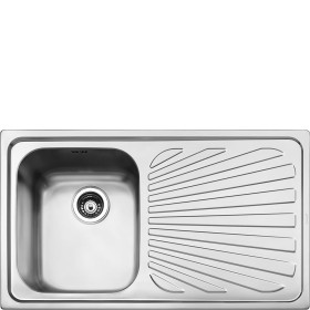 SMEG SP861D | INCASSO | LAVELLO 86CM 1VASCA C/GOCC.DX SERIE ALBA SATIN IX