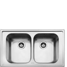 SMEG SP862 | INCASSO | LAVELLO 86CM 2 VASCHE INOX