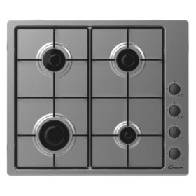 CANDY CHW6LBX - Piano da 60cm lateral inox,  Griglie in piattina, 4 fuochi Manopola nera,