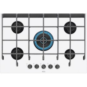 AEG BI HVB75820IW | 75 cm - Nuovi piani cottura vetroceramica a gas con corone brunite e step power  -  5 bruciatori g
