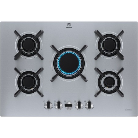 Electrolux  KGU753723Z | Piano cottura UltraFlat da 5 mm | Nuovo Vertical Flame - 5 fuochi gas – 75 cm | 1 bru