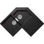 Schock PRIC200AP13 | PRIMUS C200  |2 VASCHE SX + GOCCIOLATOIO - ANGOLARE | 840x840x500 | NERO ASSOLUTO