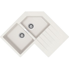 Schock PRIC200AP16 | PRIMUS C200  |2 VASCHE SX + GOCCIOLATOIO - ANGOLARE | 840x840x500 | NEW ALUMINA
