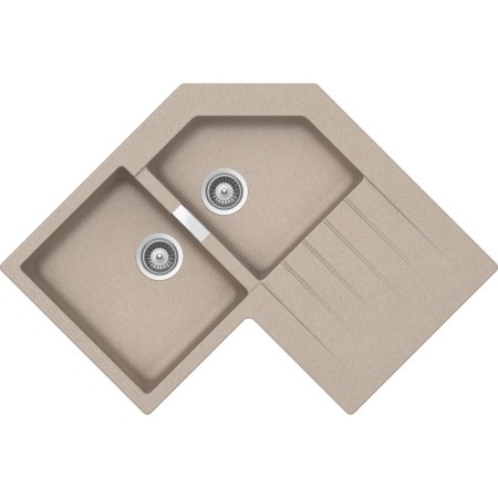Schock PRIC200AP58 | PRIMUS C200  |2 VASCHE SX + GOCCIOLATOIO - ANGOLARE | 840x840x500 | AVENA