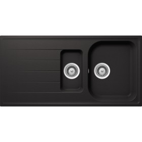 Schock LITD150A13N | LITHOS D150  |1 + 1/2 VASCA + GOCCIOLATOIO 
REVERSIBILE | 1000x500 | NERO ASSOLUTO