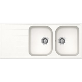 Schock LITD200A01N | LITHOS D200  |2 VASCHE + GOCCIOLATOIO - REVERSIBILE | 1160x500 | BIANCO ASSOLUTO