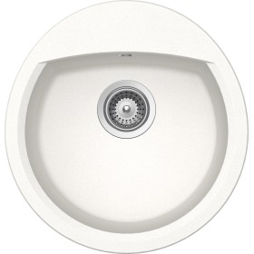 Schock NEMR100001 | NEMO R100 |1 VASCA - OVALE - BANCO RUBINETTERIA | 490X470 | BIANCO ASSOLUTO