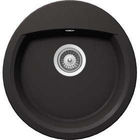 Schock NEMR100013 | NEMO R100 |1 VASCA - OVALE - BANCO RUBINETTERIA | 490X470 | NERO ASSOLUTO