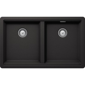 Schock BYKN200A13 | BROOKLYN N200 |2 VASCHE SOPRATOP - CRISTALITE CON BORDO FUNZIONALE PER ACCESSORI | 756X456 | NERO ASSOLUTO