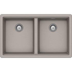Schock BYKN200A42 | BROOKLYN N200 |2 VASCHE SOPRATOP - CRISTALITE CON BORDO FUNZIONALE PER ACCESSORI | 756X456 | GRIGIO TORTORA