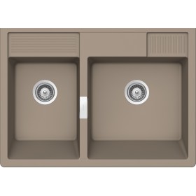 Schock KALM175G76 | KALLIO M175 GREEN |2 VASCHE + SPAZIO X ACCESSORI
DA APPOGGIO - SALTARELLO DI SERIE | 900X630X205 | TWILIGHT