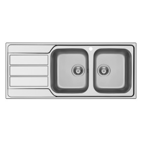 Schock MASTD200DX | MASTER D200 |2 VASCHE + GOCCIOLATOIO - BORDO SEMIFILO   FAST FIX, GUARNIZIONE PREINSTALLATA  | 1160X500 | V