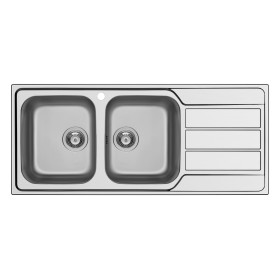 Schock MASTD200SX | MASTER D200 |2 VASCHE + GOCCIOLATOIO - BORDO SEMIFILO   FAST FIX, GUARNIZIONE PREINSTALLATA  | 1160X500 | V
