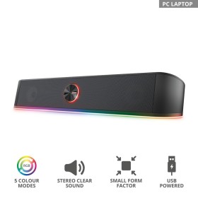 TRUST ELETTRONICA 24007 | AUDIO | HOME CINEMA | SOUND BAR | SOUND BAR 12W GXT619 THORNE ILLUMIN.RGB NERO