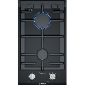 Bosch Line SuperPrice BI PRB3A6B70 | Piani | SER8 | Domino, piano a gas vetroceramica, nero, 30 cm, 2 fuochi, Flame Select, grig