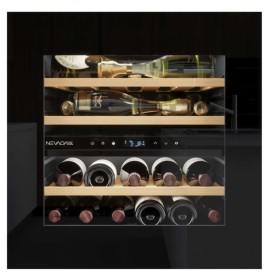 NEVADA INCASSO NW25D-BFG-PL60 SX (H60/60) Cantina incasso da 24 bott., 2 temp. da 5/20 gradi, Autoventilata, Push Open Door, CL