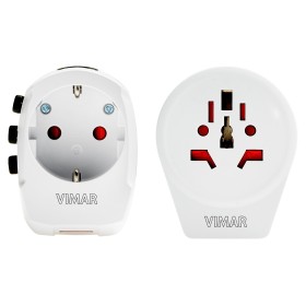 VIMAR 0A32303B | ELETTRONICA | ADATTATORE UNIVERSALE VIAGGIO+USB BIANCO