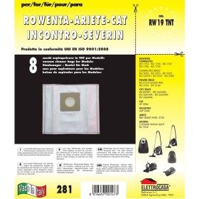 ELETTROCASA PED RW19TNT | ACCESSORI PED | ACCESSORI CASA | SACCHETTI ASPIRAZIONE | SACCHI TNT PER ASPIRAPOLVERE ROWENTA 8PZ