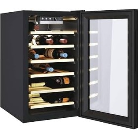 Candy FS CWC021ELSP/NF 34005622 Frigo 40x70cm, Classe G, finitura Glass Black, Ripiani Legno, 21 bottiglie,