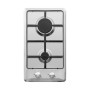 GLEM GAS GT32IX- | PIANI COTTURA A GAS | 2 fuochi gas - accensione sottomanopola - griglie in finitura mat - INOX