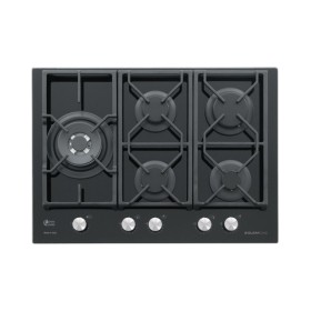 GLEM GAS GV75TXBK | PIANI COTTURA A GAS | 70 Cm - 5 fuochi gas - tripla corona a SX da 4 KW - GRIGLIE IN GHISA SQUADRATE E SOSPE