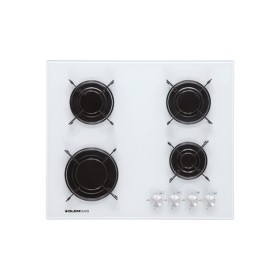 GLEM GAS GV64WH- | PIANI COTTURA A GAS | 60 Cm - 4 fuochi gas - accensione sottomanopola - griglie in piattina smaltata - BIANCO