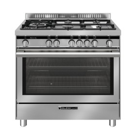 GLEM GAS ST96TVI | LINEA SPECIALISTA TOP             | 90X60  - 4 f.gas + 1 tripla corona HP.C a SX da 4 KW -  forno gigante A G