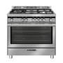 GLEM GAS ST96TVI | LINEA SPECIALISTA TOP             | 90X60  - 4 f.gas + 1 tripla corona HP.C a SX da 4 KW -  forno gigante A G