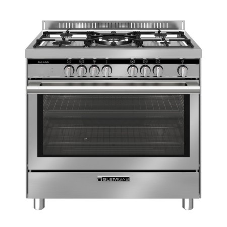 GLEM GAS ST965MI | LINEA SPECIALISTA TOP             | 90X60  - 4 f.gas + 1 tripla corona HP.C centrale da 4 KW -  forno gigante
