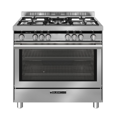 GLEM GAS ST965VI | LINEA SPECIALISTA TOP             | 90X60  - 4 f.gas + 1 tripla corona HP.C centrale da 4 KW -  forno gigante