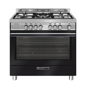 GLEM GAS ST965MBK | LINEA SPECIALISTA TOP             | 90X60  - 4 f.gas + 1 tripla corona HP.C centrale da 4 KW -  forno gigant