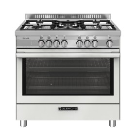 GLEM GAS ST965MWH | LINEA SPECIALISTA TOP             | 90X60  - 4 f.gas + 1 tripla corona HP.C centrale da 4 KW -  forno gigant