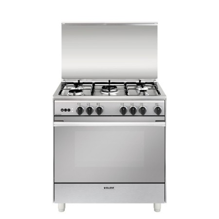 GLEM GAS U855VI | LINEA UNICA        | 80x50 4f. gas + 1 tripla corona centrale da 3,8 KW, forno gigante gas VENTILATO MULTICHEF