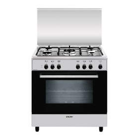 GLEM GAS A855EI | LINEA ALPHA              | 80x50 4f gas + 1 tripla corona centrale da 3,8 KW,  forno gigante elettrico - INOX