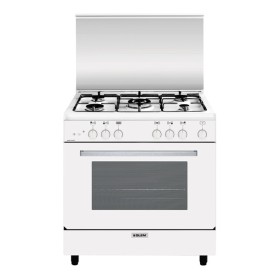 GLEM GAS A855GX | LINEA ALPHA              | 80x50 4f gas + 1 tripla corona centrale da 3,8 KW, forno gigante a gas  - BIANCO -