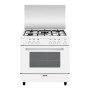 GLEM GAS A855GX | LINEA ALPHA              | 80x50 4f gas + 1 tripla corona centrale da 3,8 KW, forno gigante a gas  - BIANCO -