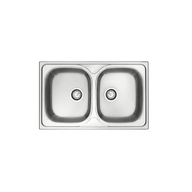GLEM GAS GL279X | LAVELLI | 79X50 - 2 vasche - pilette 31/2 profondità 14 cm - INOX