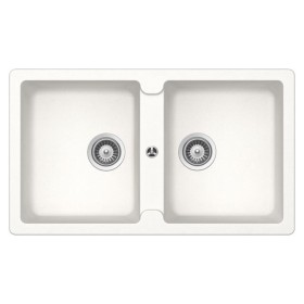 GLEM GAS LS286WH | LAVELLI | 86X50 - 2 vasche - pilette 31/2 - BIANCO