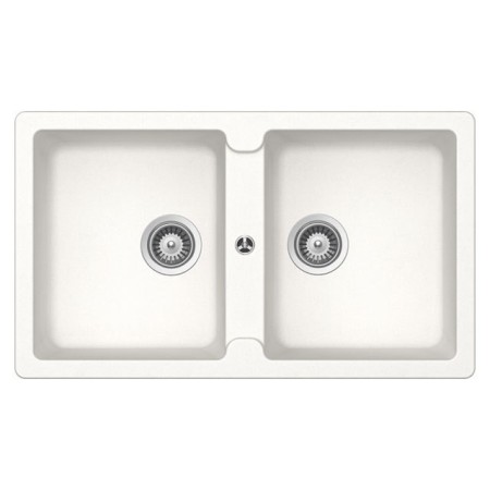 GLEM GAS LS286WH | LAVELLI | 86X50 - 2 vasche - pilette 31/2 - BIANCO