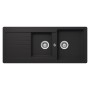 GLEM GAS LS2G16A | LAVELLI | 116X50 - 2 vasche + gocciolatoio - pilette 31/2 - ANTRACITE