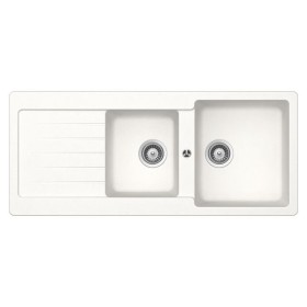 GLEM GAS LS2G16WH | LAVELLI | 116X50 - 2 vasche + gocciolatoio - pilette 31/2 - BIANCO