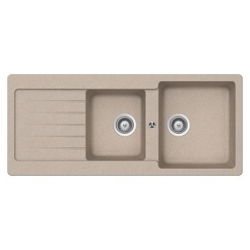 GLEM GAS LS2G16S | LAVELLI | 116X50 - 2 vasche + gocciolatoio - pilette 31/2 - SABBIA