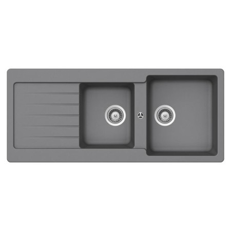 GLEM GAS LS2G16C | LAVELLI | 116X50 - 2 vasche + gocciolatoio - pilette 31/2 - CROMA