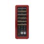 Vinum Design NVD90-24S-RED | LIBERO POSIZIONAMENTO Cantina Vino da 24 bottiglie, Singola Temperatura, Finitura Porta Rossa con S