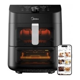 MIDEA MAD1100DADK | PED |FRIGGITRICI | FRIGGITRICE AD ARIA 1700W 2ZONE 6+5LT 10PROG. NERO
