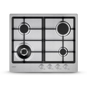 CANDY NEW CHG6BF4WTX | 33803487 | EX CHW6BF4WPX | Piano Gas da 60cm inox  Griglie in ghisa 4 fuochi bruciatore speciale frontale