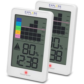 EXPLORE SCIENTIFIC  WSH1008 | SENSORE TERMO/IGROMETRO C/ALLERTA MUFFA BIANCO 2PZ